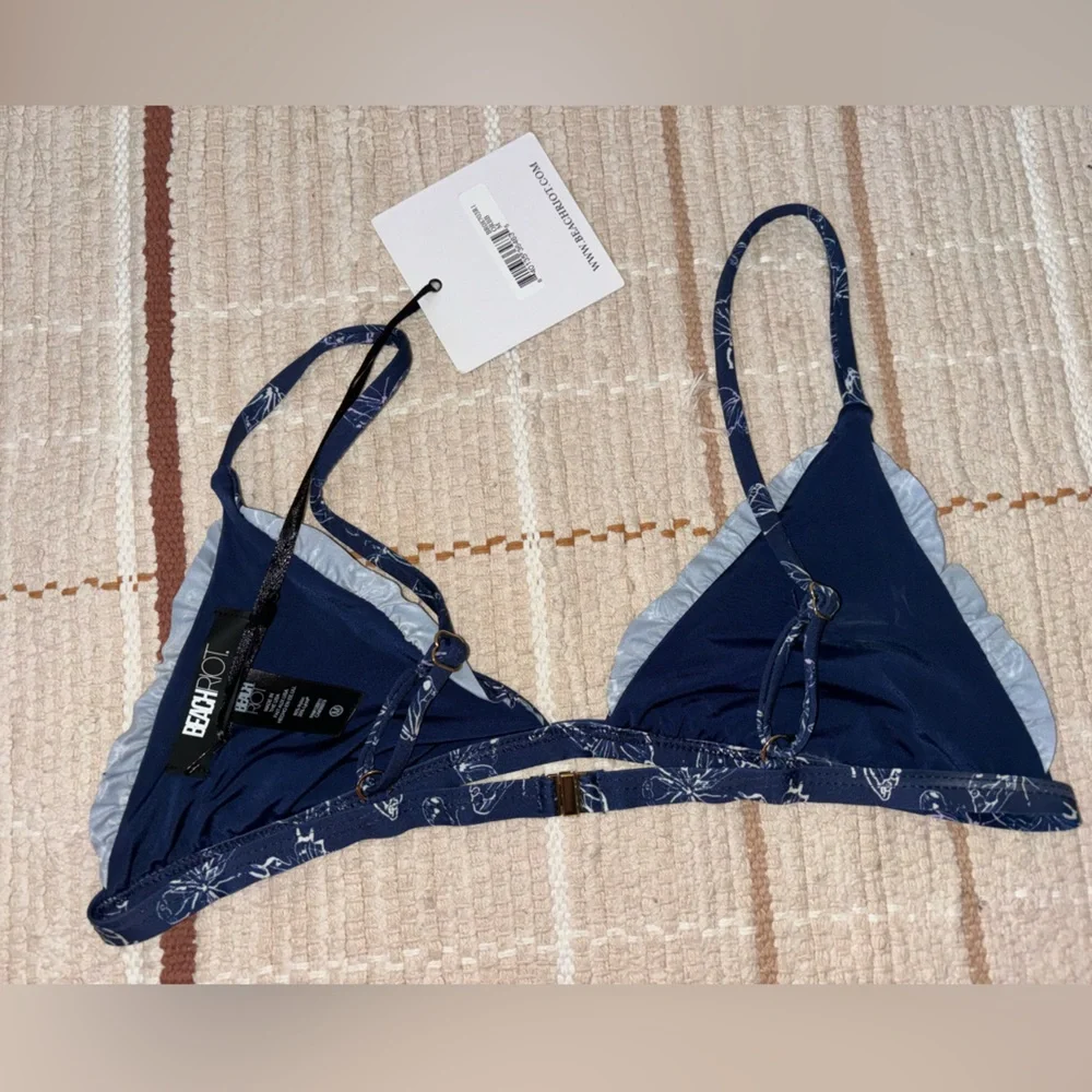 NWT Beach Riot Rosie Bikini Top in Orchid Bloom Butterfly